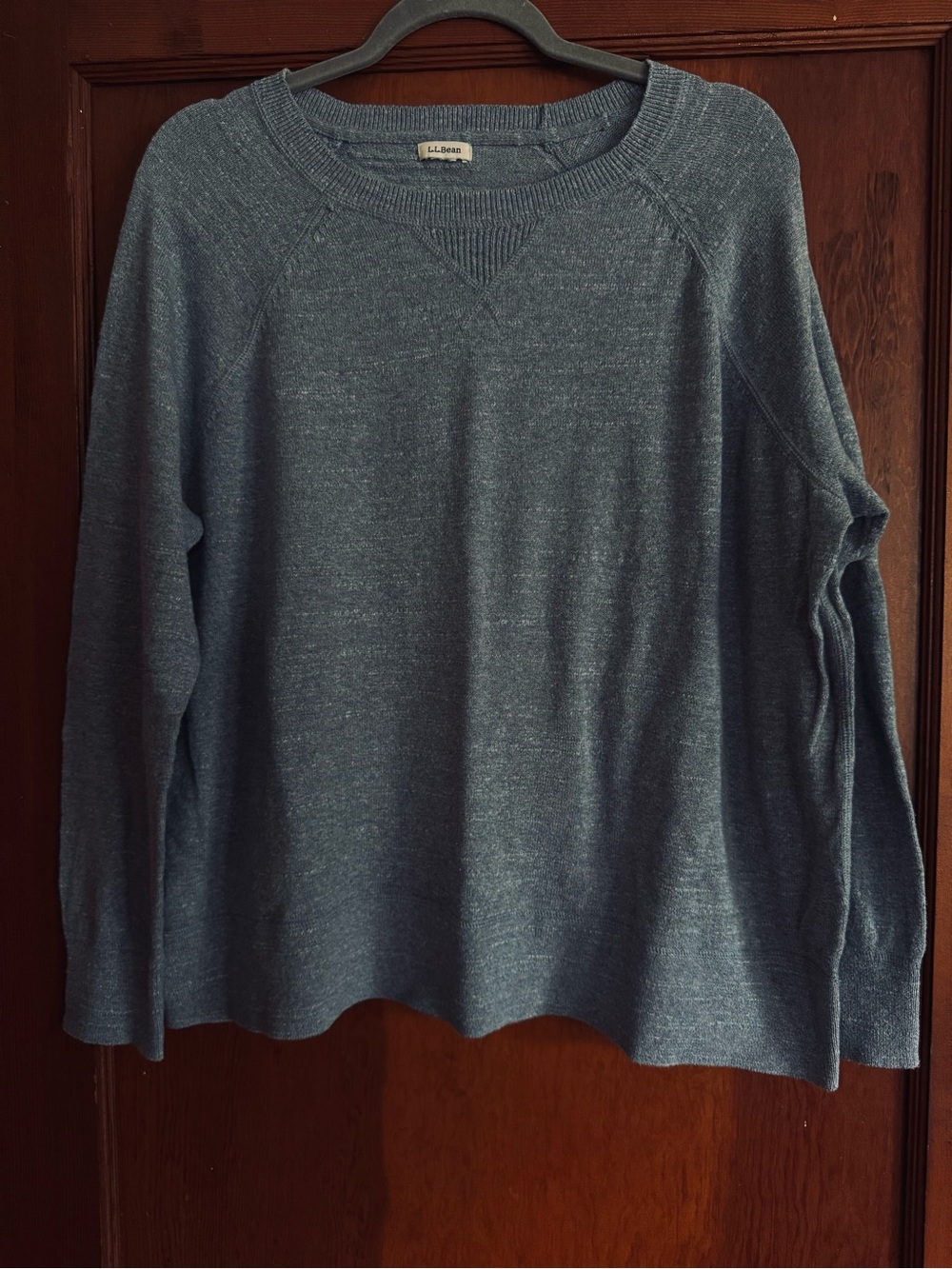 L.L. Bean Heathered Slate Blue Pullover Sweater